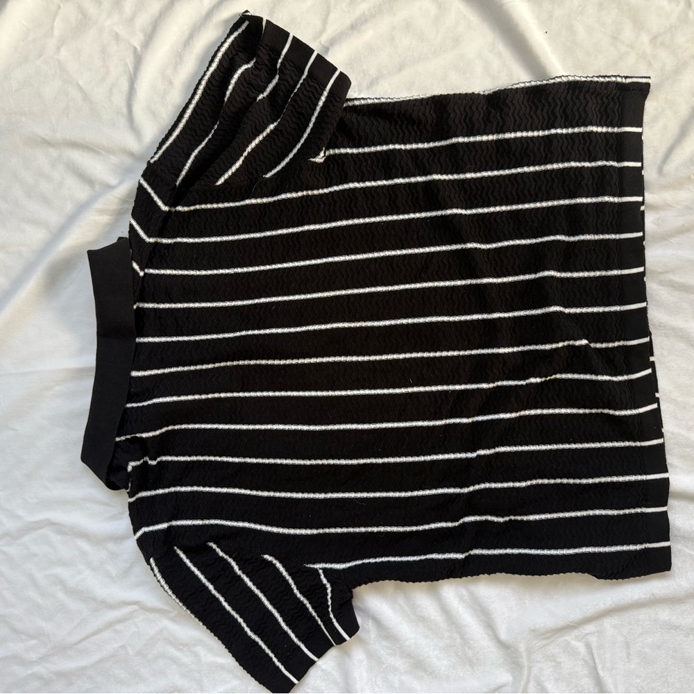 H&M Black and White Striped Casual Shirt New With Tags Men’s Large - Picture 4 of 4